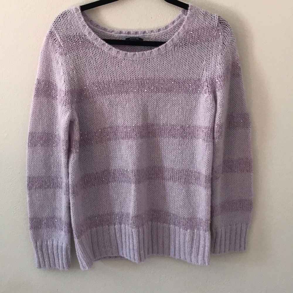 Purple sparking striped knit sweater